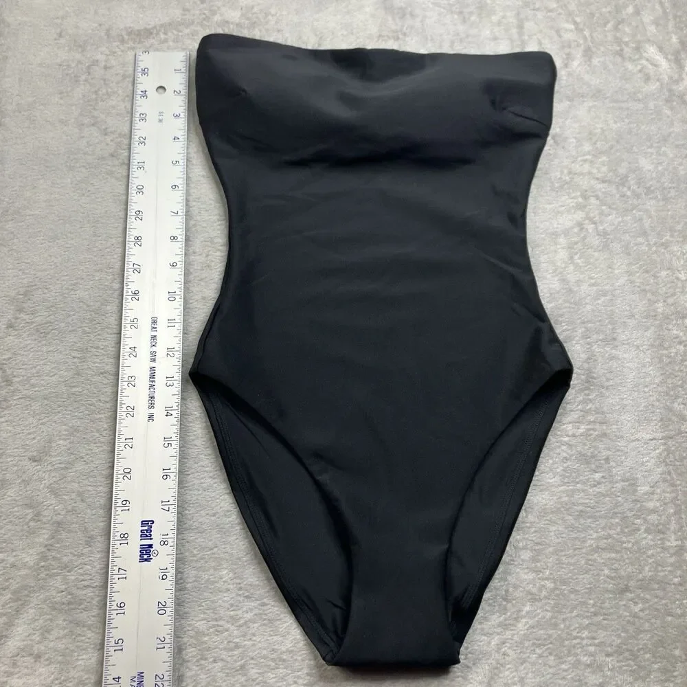J.Crew Gemma One Piece Swimsuit 6 Black Convertible Classic Sculpt Strapless
